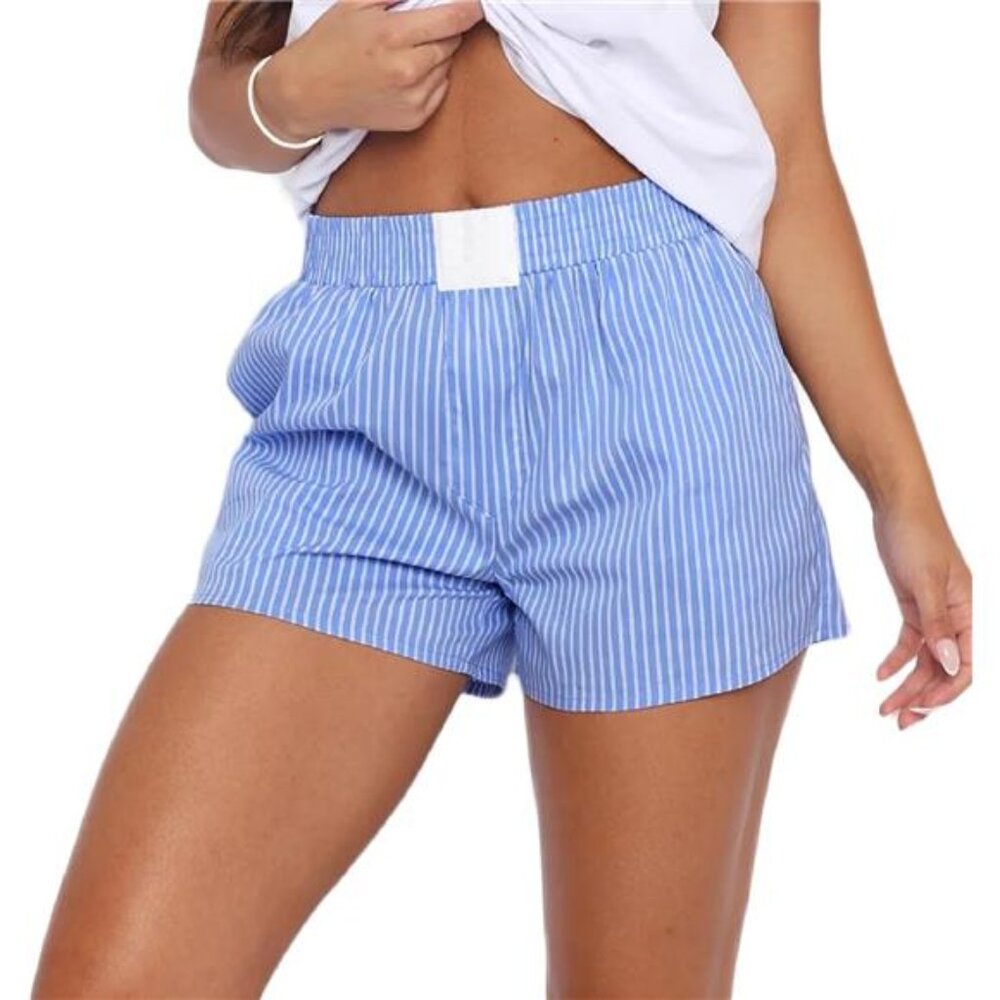 Women Y2k Striped Pajamas Boxers Shorts Elastic Waist Cute Pj Bottoms Summer